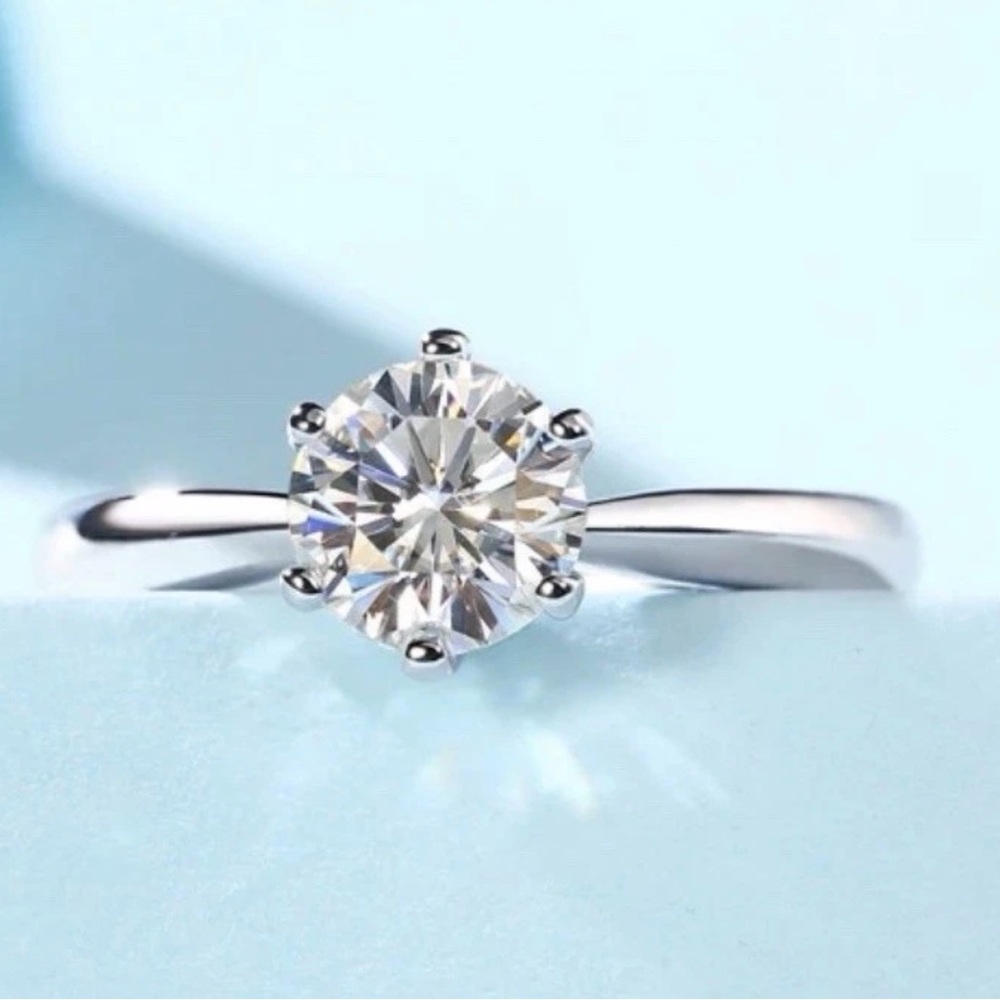 Sterling Silver 925 Moissanite One Size Fits All Ring